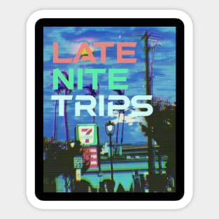 late nite trips color logo Sticker